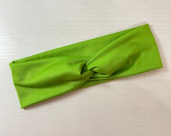 Lime Green, twist headband, nurse headband, adult turban, headbands for women, cute headband, stretchy, chunky, boho, comfortable