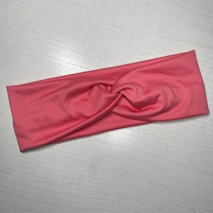 Strawberry pink, twist headband, nurse headband, adult turban, headbands for women, cute headband, stretchy, chunky, boho, comfortable