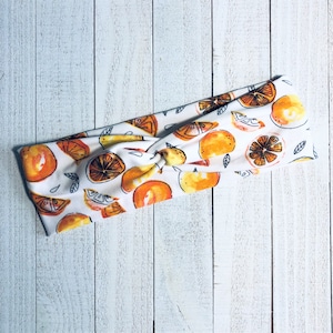 Citrus Oranges, Pinup, Boho, Fall, Kids Chunky Sailor Knot Headband, Kids Soft and Stretchy Turban Headband, headbands for kids