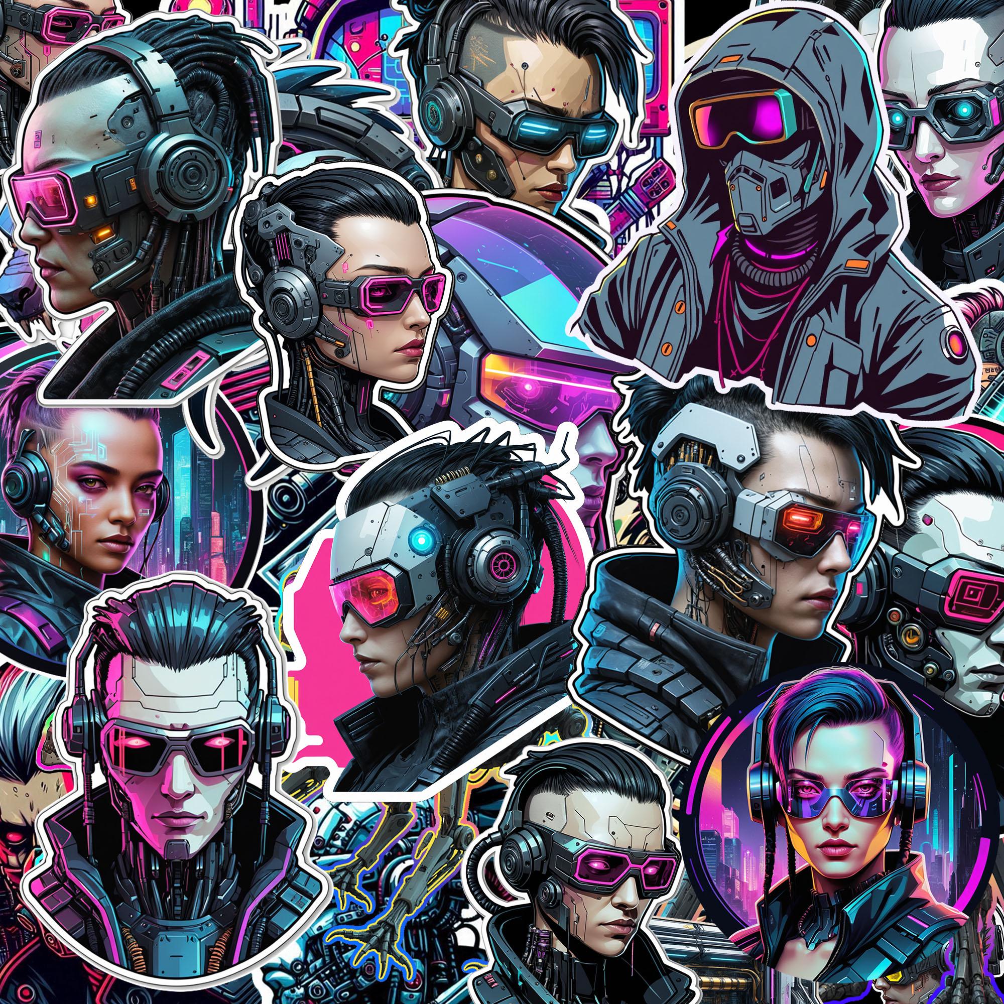 90 INSANELY Cool CYBER PUNK Sticker Designs This is a Digital File ...