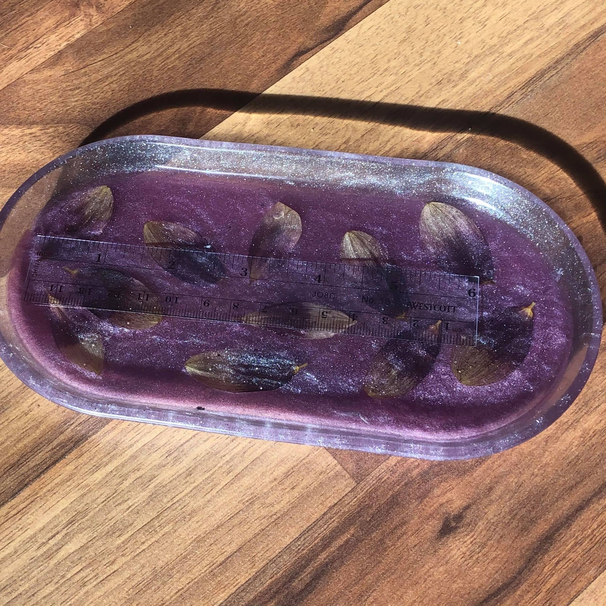 Purple Tray with Flower Petals Etsy