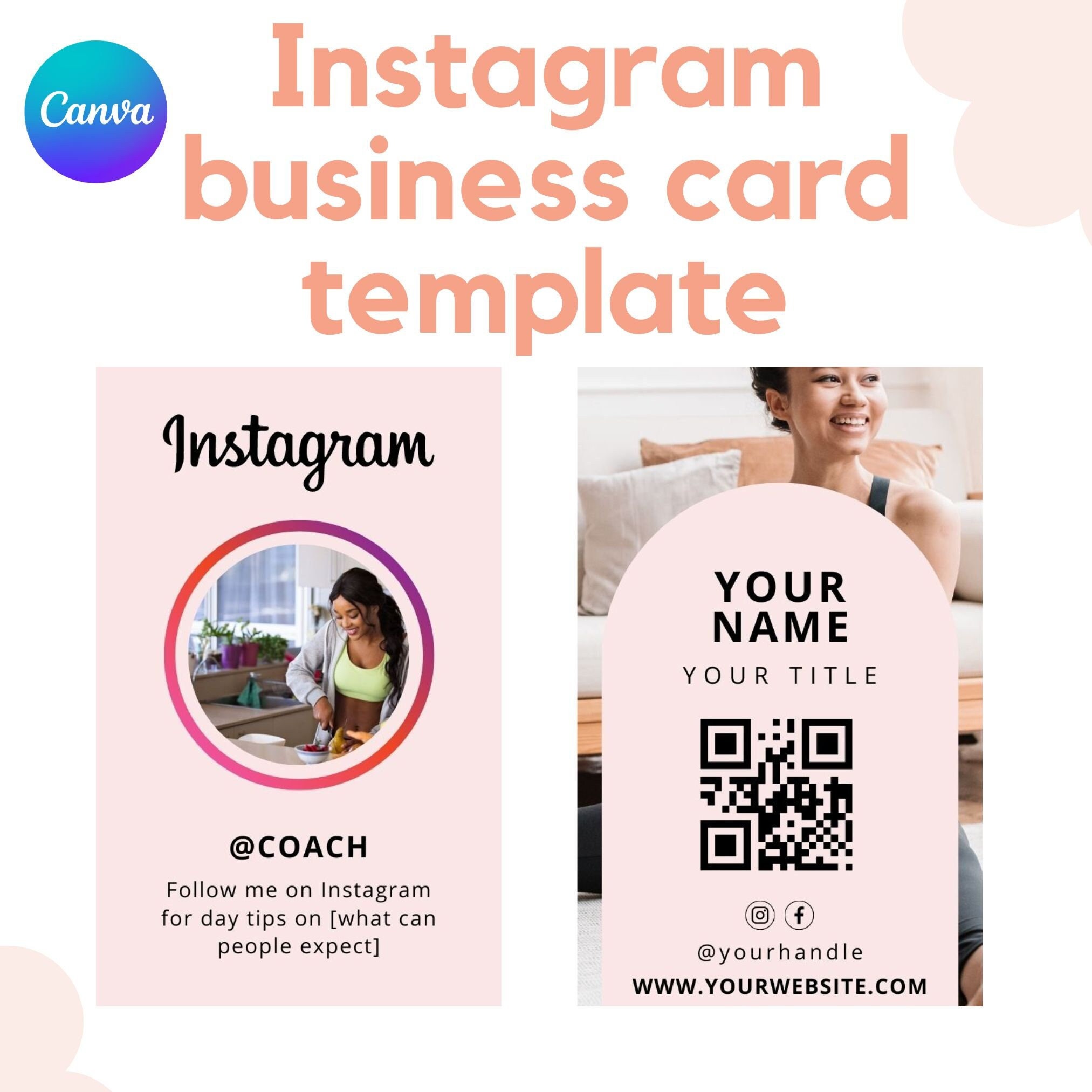 Instagram Business Card Template Digital Business Card DIY Template Instagram Business Card Template Digital Business Card DIY Template