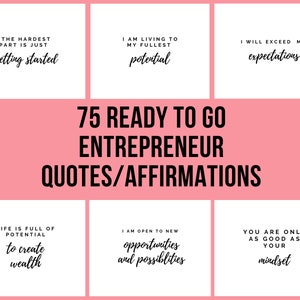 Entrepreneur Instagram Posts | 75 Ready to post quotes/affirmations for your business | Social media ready black on white posts