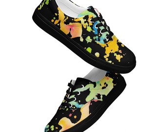Women’s lace-up canvas shoes in Watercolor Splash