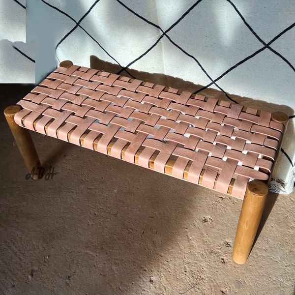 Moroccan wooden bench