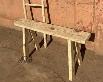 skinny elm bench, Wooden Recycled Weathered Bench