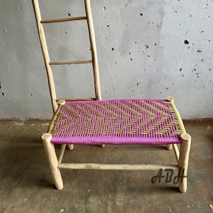 Moroccan handmade wooden bench