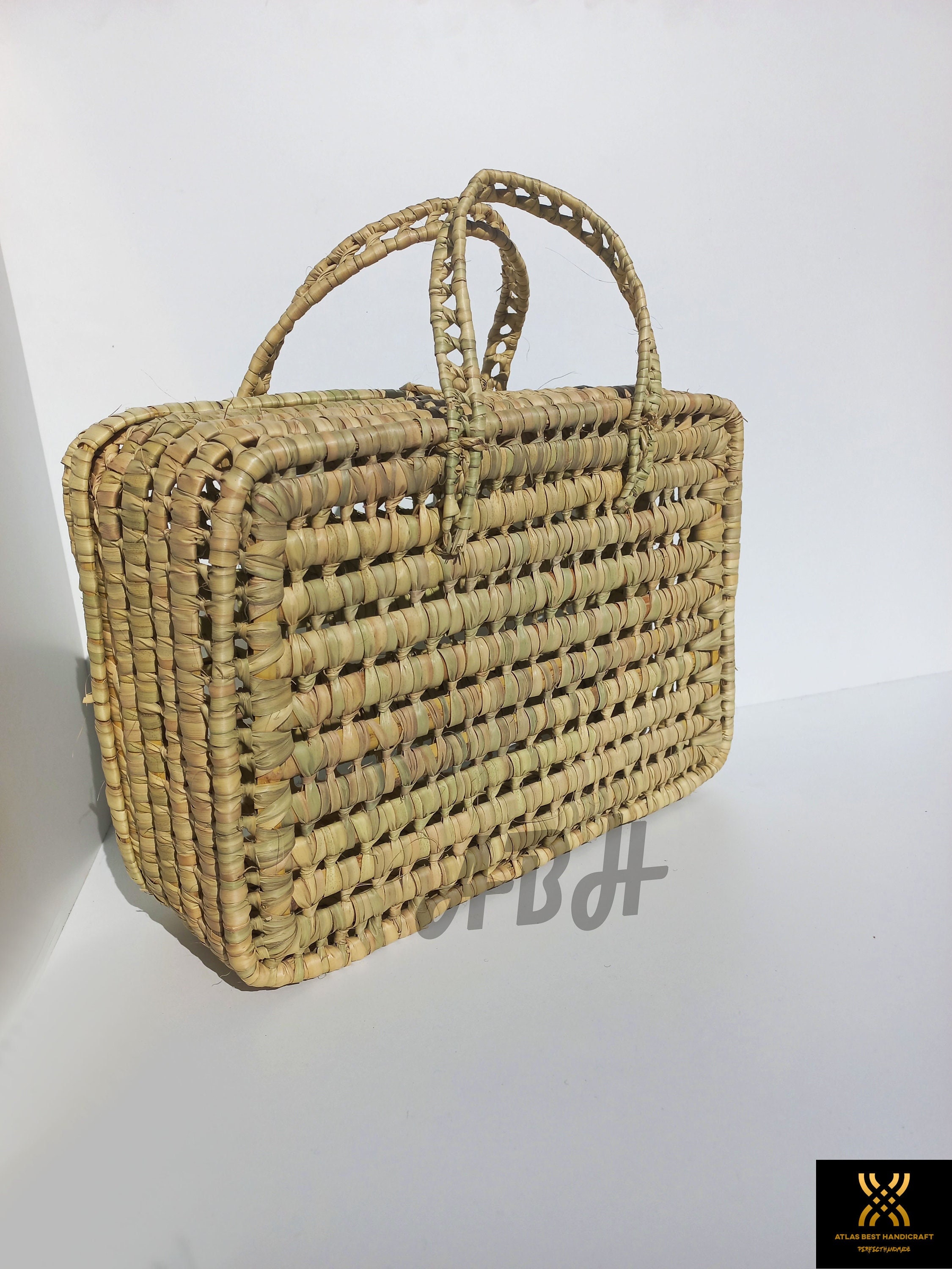 Valises en feuilles de palmier naturelles, valise bébé, valise de naissance, valise marocaine