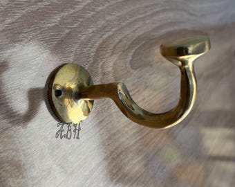 Moroccan Handcrafted Unlacquered Brass Wall Hooks, Stylish, Durable, and Functional