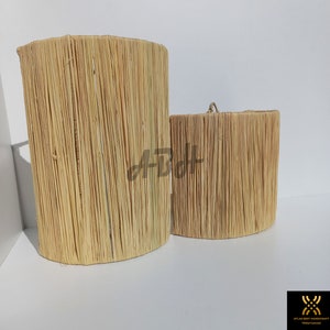 Set Of 2 Wall Sconce, Braided wall applique in raffia,Raffia Sconce, Raffia Wall Lamp, Handmade Moroccan Sconce, Wall Sconce, home decor