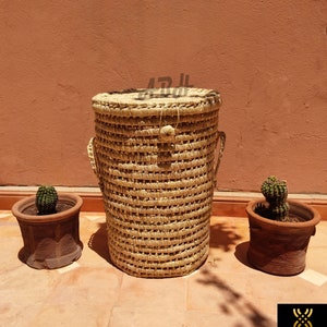 Wicker Storage Trunk, Palm Leaf Storage Chest, storage organization, laundry basket, handmade basket.