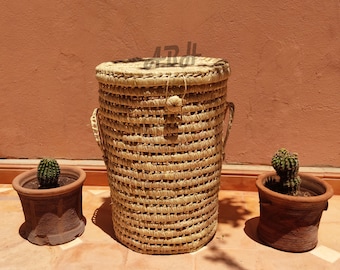 Wicker Storage Trunk, Palm Leaf Storage Chest, storage organization, laundry basket, handmade basket.