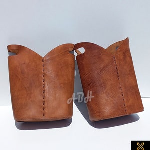 Set of 2 Decorative Leather Basket