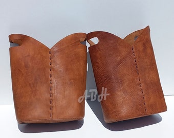 Set of 2 Decorative Leather Basket