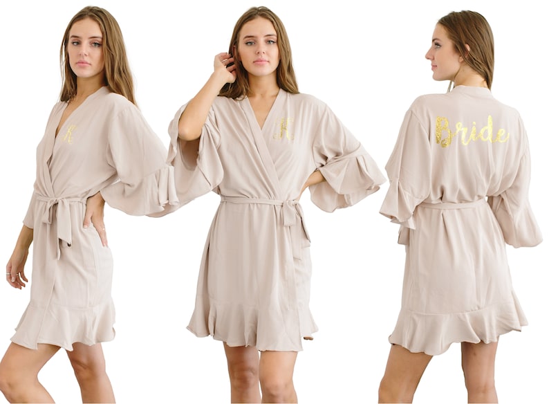 Personalized Ruffle Robe Bridesmaid Robes Custom Bridal - Etsy