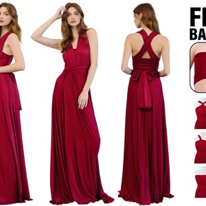 Burgundy Bridesmaid Dress Convertible Dresses Infinity Dress, ball gown, party dress, Coktail Dress, Prom Dress, Maroon Maternity Dress