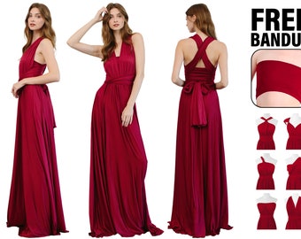 Burgundy Bridesmaid Dress Convertible Dresses Infinity Dress, ball gown, party dress, Coktail Dress, Prom Dress, Maroon Maternity Dress