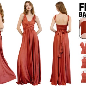 Fall Bridesmaid Dress Burnt Orange Dress / Mustard Dress / Rust Dress / Terrcotta Dress / Pumpkin Spice Dress Infinity Dress Convertible