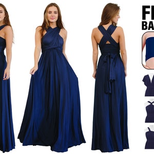 Bridesmaid Dress, Navy infinity Dress convertible dress, Navy Blue Maxi Bridesmaid Dress, party dress, prom dress multiway dress