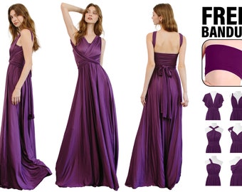 Purple Bridesmaid dress, party dress, convertible dresses, infinity dresses, multi way dress, prom dress, evening dress cocktail dress