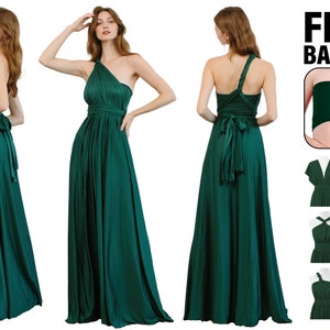 Emerald Bridesmaid Dress, Floor Length Dress, Bridesmaid Dress, Wrap long dress, Infinity Dress , Free bandue included