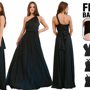 Black Bridesmaid dress, infinity dress, Convertible dress, prom dress, convertible maxi dress, evening dress, Multi-Wrap Dress, Long Dress