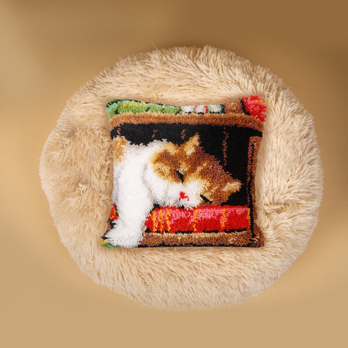 Latch Hook Kits Cat DIY Pillow Case Latchkits kitten Cushion Etsy