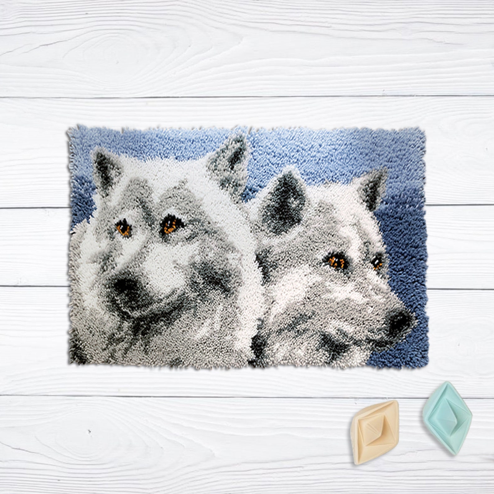 Latch Hook Kits Wolf Rug Making Crochet Kit Cushion Home Decor Etsy