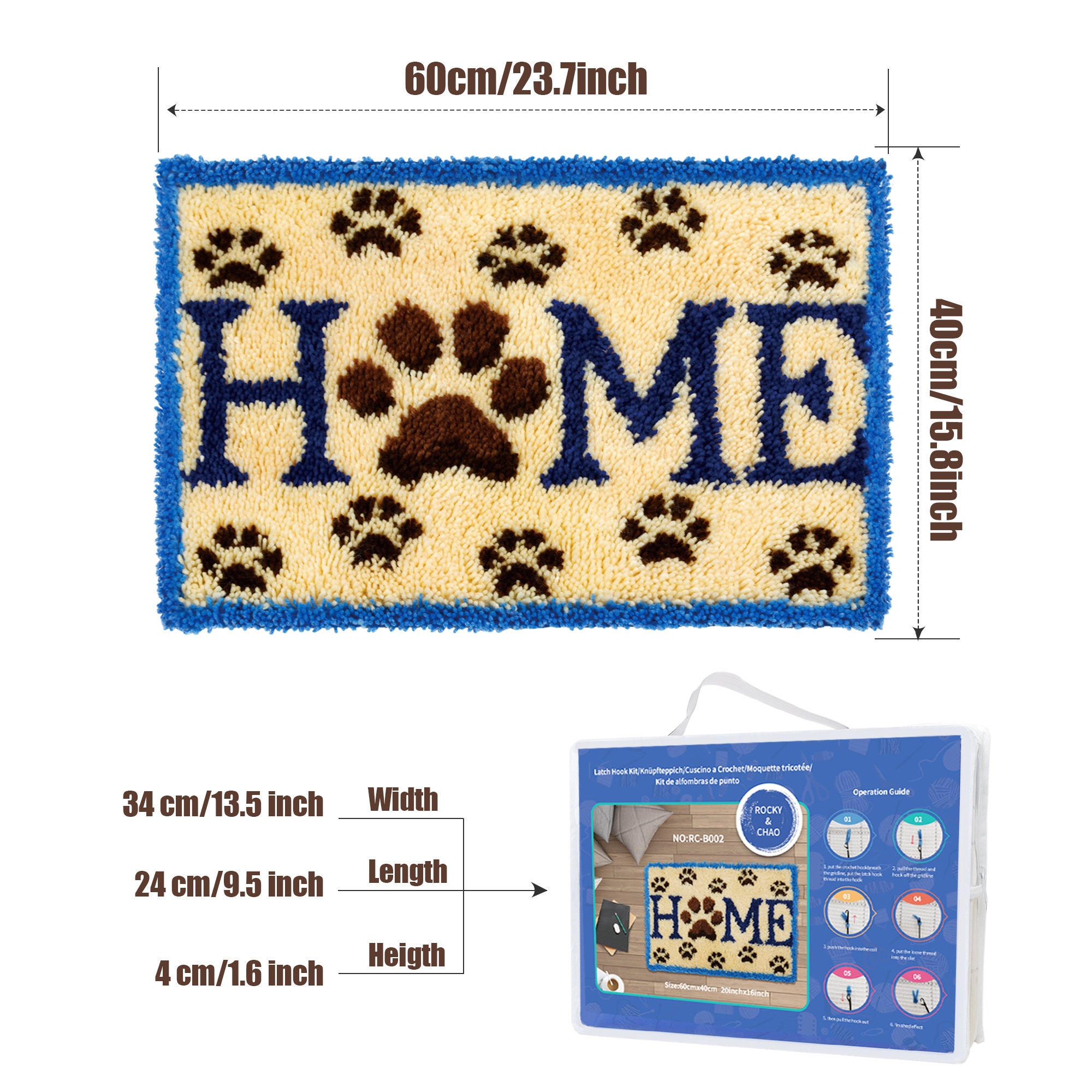 Preprinted Pattern Latch Hook Kits Rug Making Kit Etsy