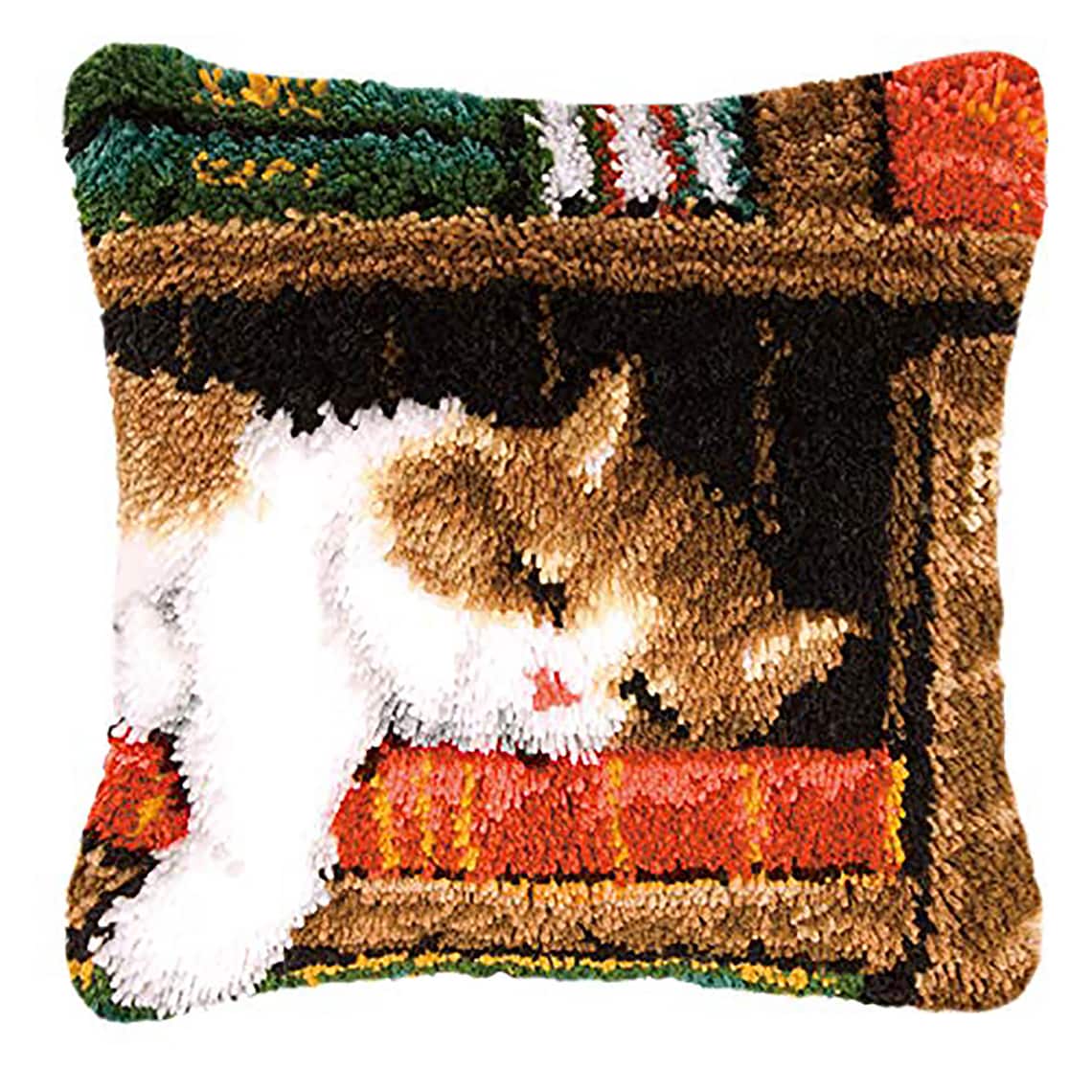 Latch Hook Kits Cat DIY Pillow Case Latchkits kitten Cushion Etsy