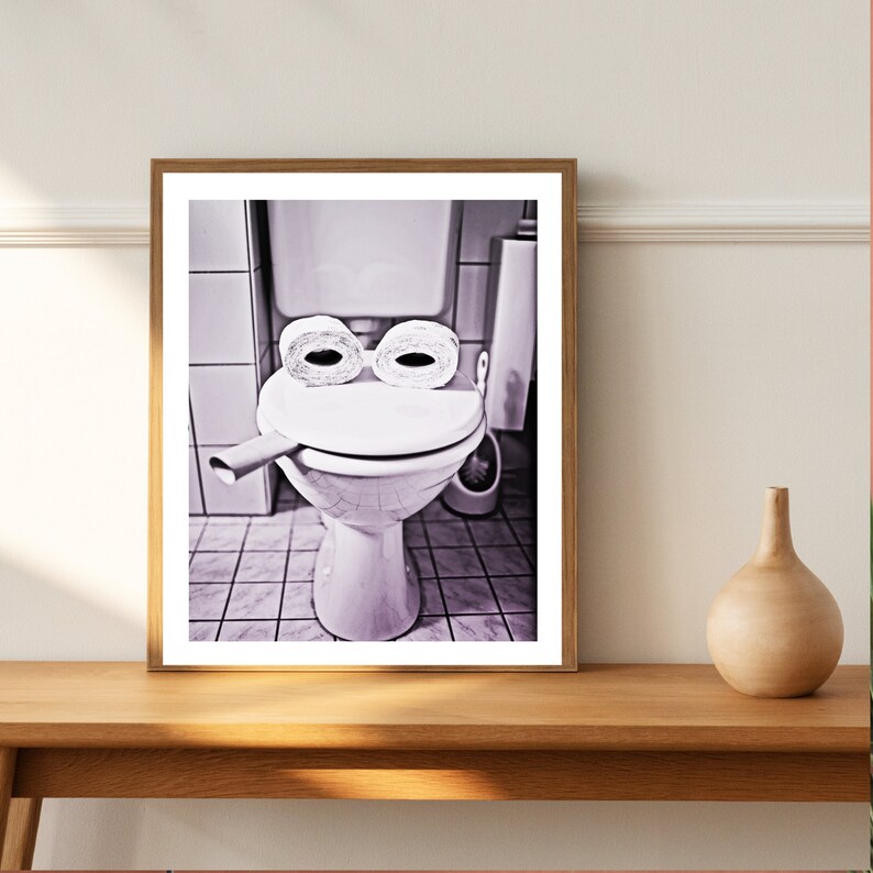 Toilet Frog Printable Quirky Bathroom Wall Decor Modern Etsy