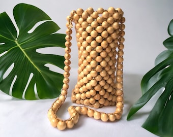 No 4 Stick Bag, Bagel Bag, Wine Bag, Wine Carrier, Wooden Bag, Luxury Bag, Handmade Bag, beaded bag, Baget Bag, Wine Purse, Malet bag