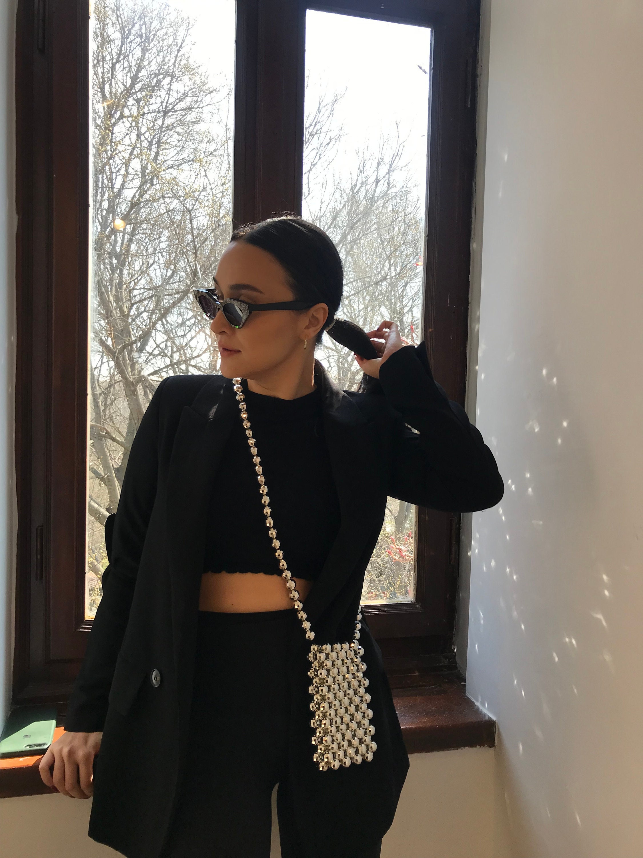No 8 Silver Bag Mini - This stunning bag is perfect for carrying your essentials on a night out. Add some luxury to your outfit.