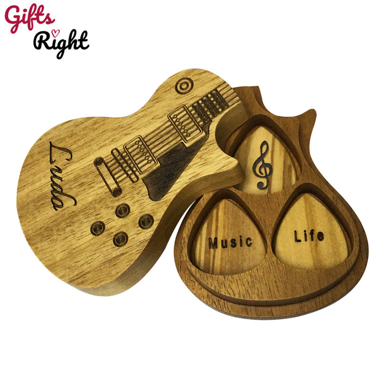 Personalized Wooden Guitar Picks With Case Custom Guitar Pick Etsy Canada