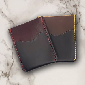 Portefeuille Slim Leather Card / Portefeuille de poche avant / Porte-carte minimaliste / Housse de carte en cuir