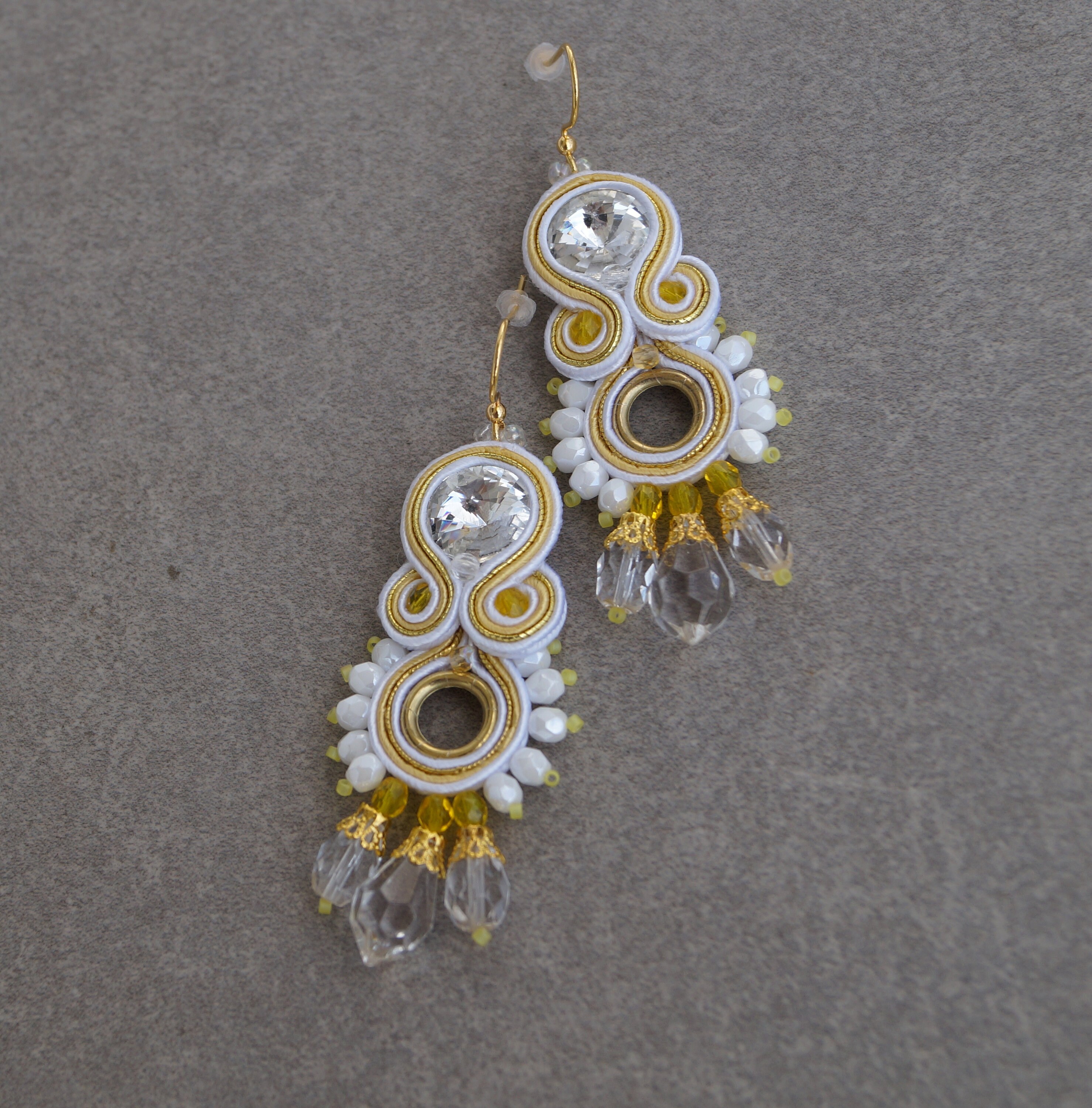 Hochzeit Ohrringe gelbe und klare Ohrringe gelbe Tropfen | Etsy