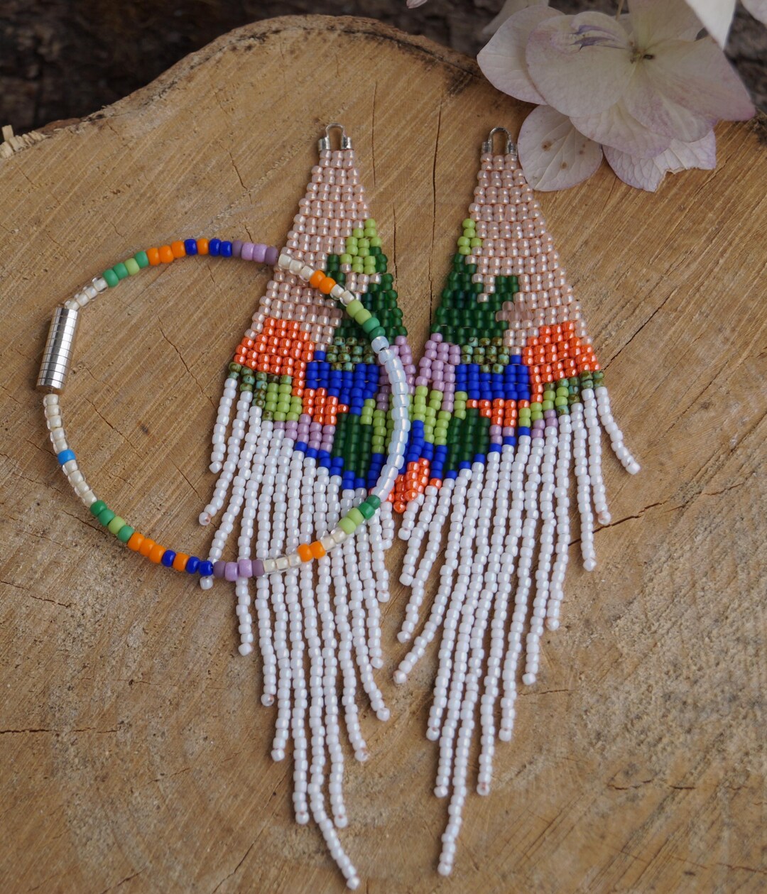 Beaded Fringe Earrings: Boho Seed Bead Dangle Earrings - Etsy