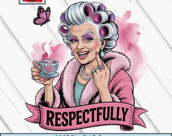 Sassy Lady PNG | Middle Finger Graphic | Transparent PNG Digital Download for Shirts