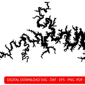 Tisch Rock Lake - Vektorgrafik, Schnittdatei, Karte, Druckfertig, Digitale Dateien, SVG PDF DXF Eps Png