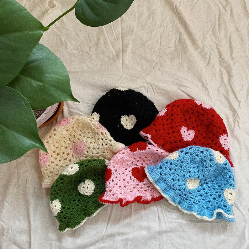 crochet fluffy bucket hat