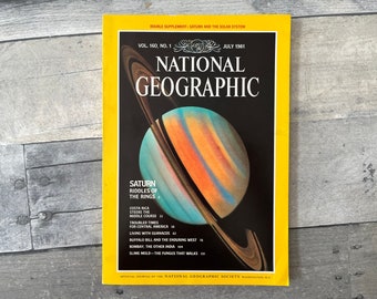 National Geographic Magazine Vol 160 No. 1 July 1981  Saturn and the Solar System