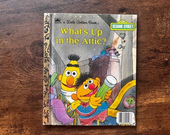 What's Up in the Attic? Sesame Street Book A Little Golden Book 1990