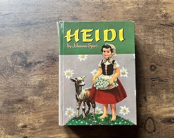 Heidi de Johanna Spyri, libro vintage de tapa dura de Whitman, 1955
