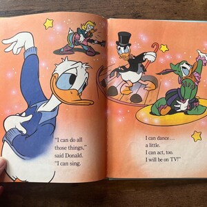 Donald Duck, TV Star! - a Golden Easy Reader - Vintage Hardcover Children's Book 1988 image 8