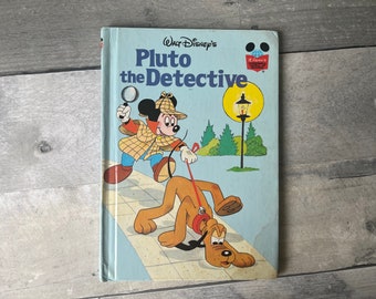 Pluton le détective, 1980, Le monde merveilleux de la lecture, Disney, livre vintage