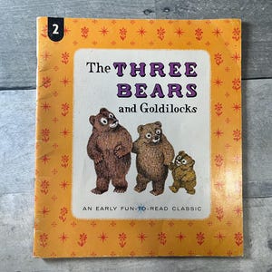 The Three Bears and Goldilocks - An Early Fun to Read Classic #2- Vintage Paperback Book 1962