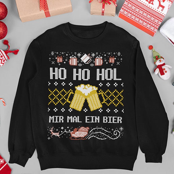 Ho Ho Hol mir mal ein Bier Weihnachtspullover Ugly Christmas Sweater