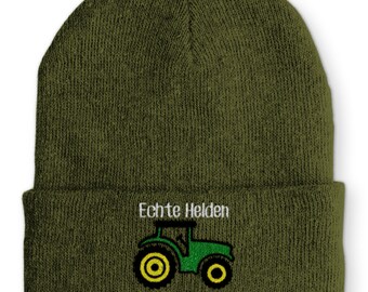 Echte Helden fahren gelbe Felgen Wintermütze Spruchmütze Beanie perfekt für die kalte Jahreszeit