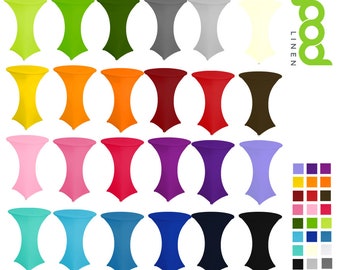 spandex cover,  stretch cover for 60 cm Ø poseur bar cocktail tables with a 4 legs star base . 25 colors available
