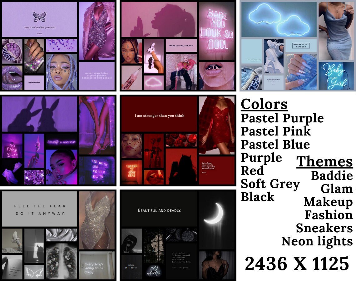 Boujee Baddie Glam Aesthetic Desktop Wallpaper Collages Etsy Australia